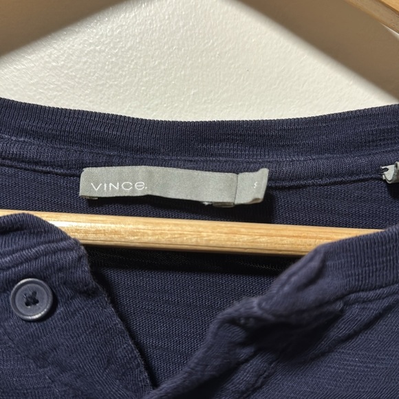 Vince LS slub cotton Henley in blue size small - Picture 2 of 5